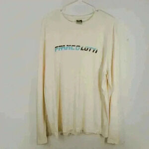 Franco Lotti Logo  Graphic Cream White Long Sleeve Shirt